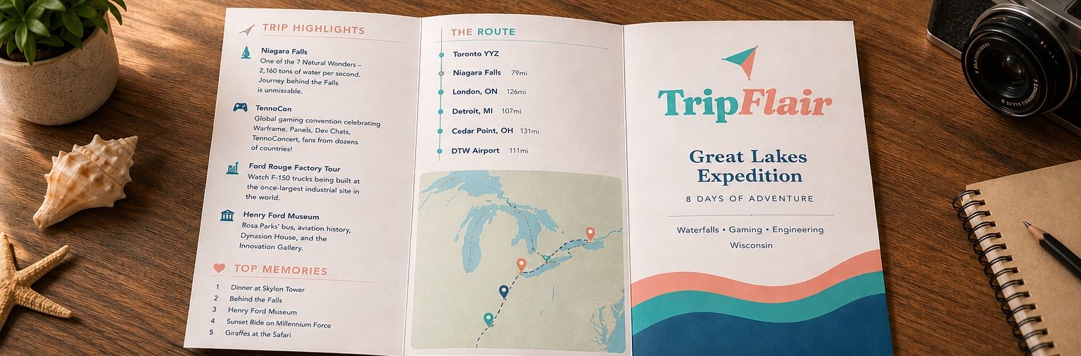 A finished TripFlair brochure